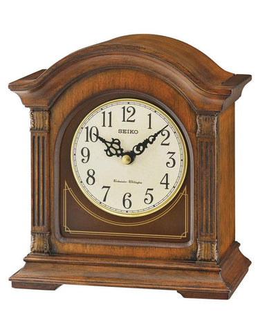 Seiko Chiming Desk or Table Clock - Brown Wooden Case - Westminster /Whittington - QXJ029BLH_e771a7e7-f9fd-4d23-b8fa-2c09dc5df880