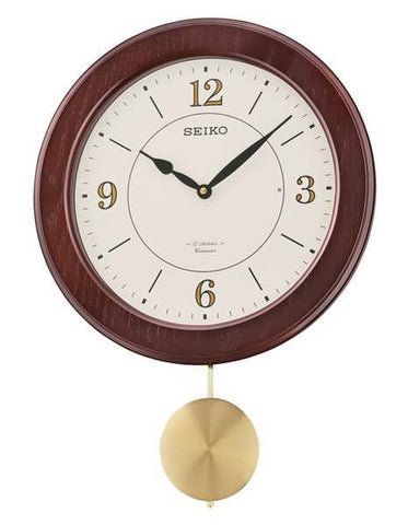 Seiko Brynn Musical Wall Clock - Pendulum - 12 Hi-Fi Melodies - QXM345BLH