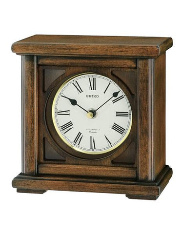 Seiko Wooden Desk or Table Clock  - 12 Melodies - Decorative Wooden Case - QXW237BLH