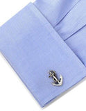 Ox & Bull Boat Anchor Cufflinks - Sterling Silver - Round Swivel Back - RR-420B_8f69fa6c-aa45-41fc-8cb5-14297b078a0c