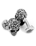 Sterling Silver 3D Fatale Skull Cufflinks - Antique Silver Finish - Round Back - RR-470A_bf8c0efa-570d-450d-8091-5cd5b44e7d96