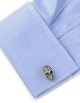 Sterling Silver 3D Fatale Skull Cufflinks - Antique Silver Finish - Round Back - RR-470B_65955900-5c0d-4b41-9789-2901d625c346