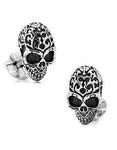 Sterling Silver 3D Fatale Skull Cufflinks - Antique Silver Finish - Round Back - RR-470_f4aa0971-ae7b-45e7-a737-d9f1a2432738