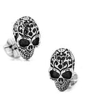 Sterling Silver 3D Fatale Skull Cufflinks - Antique Silver Finish - Round Back - RR-470_f4aa0971-ae7b-45e7-a737-d9f1a2432738