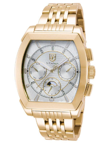 S.Coifman Mens Tonneau Day/Date Watch - Gold-Tone - White Dial - Bracelet - SC0095_b9ae84ba-c424-46de-b8dc-509b12e1a464