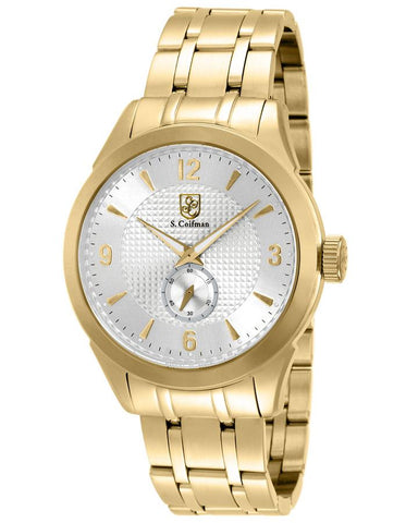 S.Coifman Mens Slim Dress Watch - Gold-Tone - Silver/White Dial - Bracelet - SC0118_472d1a36-742a-4e17-aaef-538b0130cf43