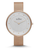 Skagen Womens Gitte Watch - Rose Gold-Tone Case & Mesh Band - White Dial - SKW2142_c3ad2d67-d880-4561-98ec-29de37f9ca08