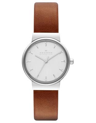 Skagen Womens Ancher Crystal Watch - Brown Leather Strap - Stainless Steel - SKW2192_a99c11bb-a001-400f-8082-db6725f6cb56