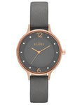 Skagen Womens Anita Crystal Watch - Grey Dial & Leather Strap - Gold-Tone Case - SKW2267_0e5cc759-8299-45ac-9e8e-70ba0a52dab7