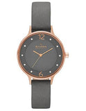 Skagen Womens Anita Crystal Watch - Grey Dial & Leather Strap - Gold-Tone Case - SKW2267_0e5cc759-8299-45ac-9e8e-70ba0a52dab7