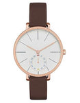 Skagen Womens Hagen Watch - White Dial - Brown Leather Strap - Gold-Tone - SKW2356_5aadf764-a1a1-4712-85c2-37f4ec64ab69