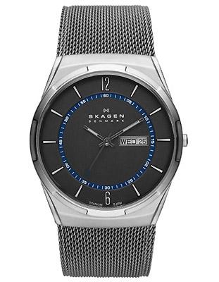 Skagen Melbye Mens Mesh Strap Watch - Grey & Blue Dial - Day / Date - SKW6078_89d27b93-da8f-4d33-b723-06d75cb8af7d