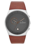 Skagen Mens Havene Chronograph Leather Watch - Gray Dial - Date - Stainless - SKW6085_c745c6fa-4d90-4d9e-94f7-8dc7d2de3ef6