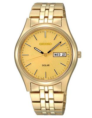 Seiko Solar Mens Watch - Gold-Tone Dial - Gold-Tone Case- 10 Month Power Reserve - SNE036_ee84fa3c-beb5-42e1-8436-caa29b1f42d8