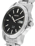 Seiko Solar Mens Stainless Steel Day/Date Watch - Black Dial - 100m - SNE093A_2d95abe0-d6dc-451c-8d1a-be4c8fa74c87