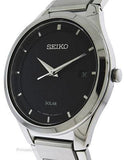 Seiko Solar Mens Date Watch - Black Dial with Steel Case and Bracelet - 50M WR - SNE241A_12696f51-75bc-48a8-b091-71e8d1780f54