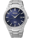 Seiko Mens Solar Dress Watch - Date Display - Blue Sunray Dial - Stainless Steel - SNE323_de5f3f8f-5440-420c-bdad-6478e69737ff