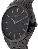 Seiko Mens Solar Dress Watch -Sunray Dial - Black - Gun Metal TiCN Finish - SNE325A