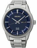 Seiko Mens Sporty Dress Solar Day/Date Watch - Blue Dial - Stainless Steel - SNE361_cc0d0fc2-04ca-43fd-af40-dae71b4c66db