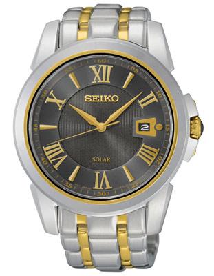 Seiko LeGrand Sport Solar Watch - Gray Dial - Two Tone Stainless Steel - 100M - SNE398