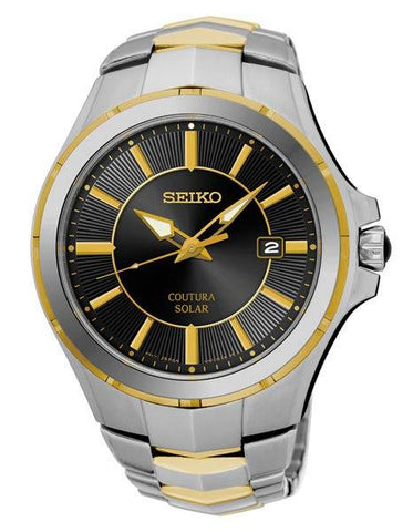 Seiko Mens Coutura Solar Date Watch - Two-Tone - Black Dial - Bracelet - SNE412_a771e506-1391-47ad-8bf1-298850113fd9