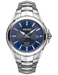 Seiko Mens Solar Coutura Diamond Watch - Blue Dial - Stainiless Steel Bracelet - SNE443