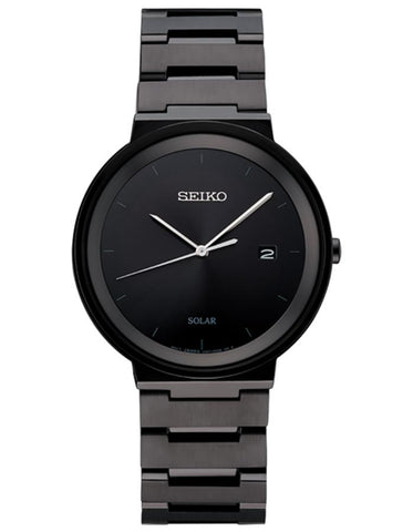 Seiko Mens Solar Essentials - Black Plated Stainless Steel - Black Dial - Date - SNE481_ac27b4be-e563-42ef-b786-fa19b14c72e6