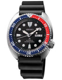 Seiko Prospex Mens Turtle Automatic - Blue / Red Bezel - Rubber Strap - Day/Date - SRP779