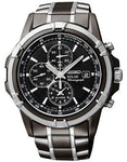 Seiko Solar Mens Alarm Chronograph - Black Dial with Steel & Black IP Bracelet - SSC143_f2acabcd-9ce3-4cb3-9620-d8676c3745aa