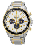 Seiko Solar Mens Chronograph - White Dial - Two-Tone - Bracelet - Date - SSC446_36b6cb69-8c95-4e08-9d9f-762904b6c883