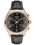 Seiko Mens Solar Chronograph - Black Sunray Dial - Rose-Tone - Black Leather - SSC566_0f9ee681-725c-4876-a197-ff0571227163