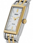 Seiko Solar Ladies Two-Tone Dress Watch - Rectangular Case - White Dial - SUP028A_0b4684b9-3ef7-4a40-9827-acf869ac844b