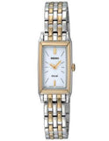 Seiko Solar Ladies Two-Tone Dress Watch - Rectangular Case - White Dial - SUP028_310801b1-1177-49ac-8eff-12409e1fd4c0