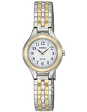 Seiko Solar Ladies Expansion Band Watch - White Dial w/ Black - Two-Tone - SUP100_c35d3852-4332-448d-8fe4-988b35c43c59