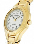 Seiko Solar Ladies Expansion Band Watch - White Dial w/ Black - Gold-Tone - SUP102A_c9bc60fc-13a6-4686-bde4-7ad61156ea55