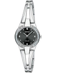 Seiko Tressia Solar Ladies Crystal Dress Watch - Black Dial - Bangle-Style - SUP205_6ee00a6b-c3ca-4ebf-8fbb-d4fc5cdbba0d