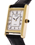 Seiko Ladies Solar Classic Watch - Gold-Tone - White Dial - Black Leather Strap - SUP250A_dd8772bc-967c-42f1-9aee-4250b6221d2c