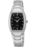 Seiko Solar Ladies Dress Watch - Tonneau-Shaped Case - Stainless - Black Dial - SUP259_0b2c4367-2434-46c9-896f-14306fd5f9b1