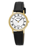 Seiko Womens Solar Leather Strap Watch - Gold-Tone - White Dial - SUP304_0a03f3d2-20ed-4792-b551-153cd071b382