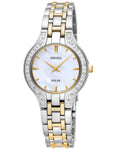 Seiko Solar Ladies Classic 20 Diamond Dress Watch - Mother of Pearl - Two-Tone - SUP335