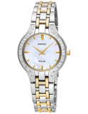 Seiko Solar Ladies Classic 20 Diamond Dress Watch - Mother of Pearl - Two-Tone - SUP335