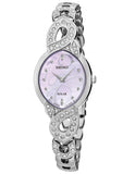 Seiko Ladies Modern Jewelry Crystal Watch - Pink Mother of Pearl - Stainless - SUP339