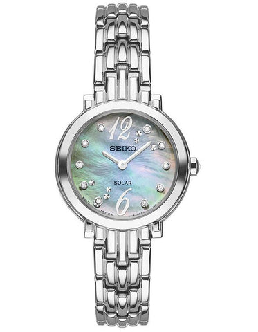 Seiko Womens Tressia Diamond Watch - Mother of Pearl Dial - Stainless Bracelet - SUP353