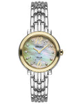 Seiko Womens Tressia Solar Diamond Watch - Mother of Pearl - Two-Tone Bracelet - SUP354