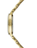 Seiko Womens Solar Crystal Dress Watch - Gold-Tone - White Mother of Pearl Dial - SUP364A