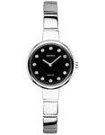 Seiko Womens Solar Diamond Watch - Black Dial - Stainless Steel - SUP365