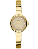 Seiko Womens Solar Diamond Dress Watch - Champagne Dial - Gold-Tone - SUP366