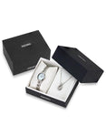 Seiko Womens Solar Swarovski Crystal Gift Set - Mother of Pearl - Necklace - SUP367C