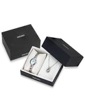 Seiko Womens Solar Swarovski Crystal Gift Set - Mother of Pearl - Necklace - SUP367C