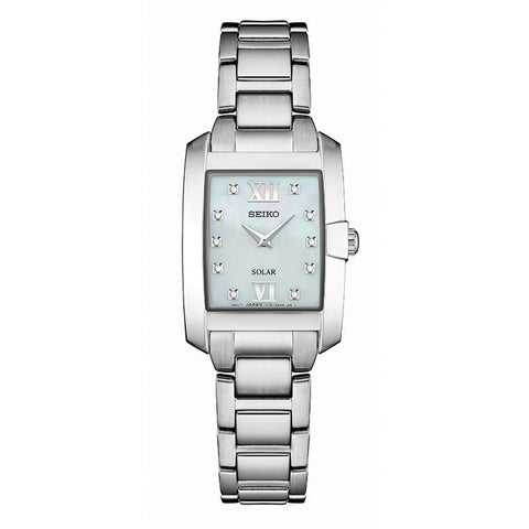 Seiko Solar Ladies Square Diamond Watch - Stainless Steel - Bracelet - SUP377_38c52ead-5f67-4434-97d8-9411c5896787